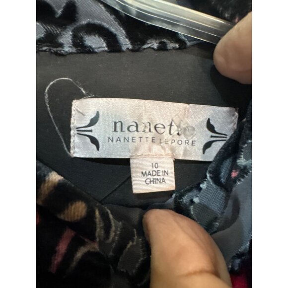 Nanette Lepore Womens Bohemian Velvet Tunic Dress With Keyhole Neckline 10 - Picture 4 of 6